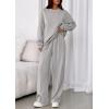imagePRETTYGARDEN 2 Piece Sets For Women Fall Trendy Long Sleeve Sweatshirt Wide Leg Pants Loungewear Set Matching SweatsuitGrey