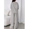 imagePRETTYGARDEN 2 Piece Sets For Women Fall Trendy Long Sleeve Sweatshirt Wide Leg Pants Loungewear Set Matching SweatsuitGrey