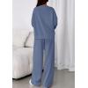 imagePRETTYGARDEN 2 Piece Sets For Women Fall Trendy Long Sleeve Sweatshirt Wide Leg Pants Loungewear Set Matching SweatsuitGrey Blue