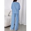 imagePRETTYGARDEN 2 Piece Sets For Women Fall Trendy Long Sleeve Sweatshirt Wide Leg Pants Loungewear Set Matching SweatsuitLight Blue
