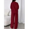 imagePRETTYGARDEN 2 Piece Sets For Women Fall Trendy Long Sleeve Sweatshirt Wide Leg Pants Loungewear Set Matching SweatsuitWine Red