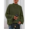 imagePRETTYGARDEN Fall Oversized Sweaters for Women 2025 Chunky Knit Long Sleeve Turtle Neck Pullover Tops Cozy Winter ClothingArmy Green