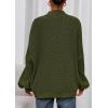 imagePRETTYGARDEN Fall Oversized Sweaters for Women 2025 Chunky Knit Long Sleeve Turtle Neck Pullover Tops Cozy Winter ClothingArmy Green
