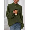 imagePRETTYGARDEN Fall Oversized Sweaters for Women 2025 Chunky Knit Long Sleeve Turtle Neck Pullover Tops Cozy Winter ClothingArmy Green