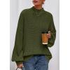imagePRETTYGARDEN Fall Oversized Sweaters for Women 2025 Chunky Knit Long Sleeve Turtle Neck Pullover Tops Cozy Winter ClothingArmy Green