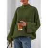 imagePRETTYGARDEN Fall Oversized Sweaters for Women 2025 Chunky Knit Long Sleeve Turtle Neck Pullover Tops Cozy Winter ClothingArmy Green