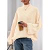 imagePRETTYGARDEN Fall Oversized Sweaters for Women 2025 Chunky Knit Long Sleeve Turtle Neck Pullover Tops Cozy Winter ClothingBeige