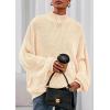 imagePRETTYGARDEN Fall Oversized Sweaters for Women 2025 Chunky Knit Long Sleeve Turtle Neck Pullover Tops Cozy Winter ClothingBeige
