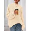 imagePRETTYGARDEN Fall Oversized Sweaters for Women 2025 Chunky Knit Long Sleeve Turtle Neck Pullover Tops Cozy Winter ClothingBeige