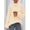 imagePRETTYGARDEN Fall Oversized Sweaters for Women 2025 Chunky Knit Long Sleeve Turtle Neck Pullover Tops Cozy Winter ClothingBeige