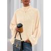imagePRETTYGARDEN Fall Oversized Sweaters for Women 2025 Chunky Knit Long Sleeve Turtle Neck Pullover Tops Cozy Winter ClothingBeige