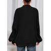 imagePRETTYGARDEN Fall Oversized Sweaters for Women 2025 Chunky Knit Long Sleeve Turtle Neck Pullover Tops Cozy Winter ClothingBlack
