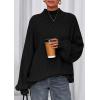imagePRETTYGARDEN Fall Oversized Sweaters for Women 2025 Chunky Knit Long Sleeve Turtle Neck Pullover Tops Cozy Winter ClothingBlack