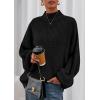 imagePRETTYGARDEN Fall Oversized Sweaters for Women 2025 Chunky Knit Long Sleeve Turtle Neck Pullover Tops Cozy Winter ClothingBlack