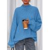 imagePRETTYGARDEN Fall Oversized Sweaters for Women 2025 Chunky Knit Long Sleeve Turtle Neck Pullover Tops Cozy Winter ClothingBlue
