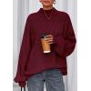 imagePRETTYGARDEN Fall Oversized Sweaters for Women 2025 Chunky Knit Long Sleeve Turtle Neck Pullover Tops Cozy Winter ClothingBurgundy