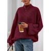 imagePRETTYGARDEN Fall Oversized Sweaters for Women 2025 Chunky Knit Long Sleeve Turtle Neck Pullover Tops Cozy Winter ClothingBurgundy