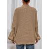 imagePRETTYGARDEN Fall Oversized Sweaters for Women 2025 Chunky Knit Long Sleeve Turtle Neck Pullover Tops Cozy Winter ClothingLight Khaki