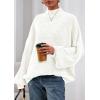 imagePRETTYGARDEN Fall Oversized Sweaters for Women 2025 Chunky Knit Long Sleeve Turtle Neck Pullover Tops Cozy Winter ClothingWhite