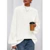 imagePRETTYGARDEN Fall Oversized Sweaters for Women 2025 Chunky Knit Long Sleeve Turtle Neck Pullover Tops Cozy Winter ClothingWhite