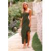 imagePRETTYGARDEN Summer Wedding Guest Dresses for Women 2025 Strapless Tube Ruffle Elegant Dinner Cocktail Long DressArmy Green
