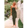 imagePRETTYGARDEN Summer Wedding Guest Dresses for Women 2025 Strapless Tube Ruffle Elegant Dinner Cocktail Long DressArmy Green