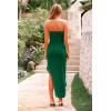 imagePRETTYGARDEN Summer Wedding Guest Dresses for Women 2025 Strapless Tube Ruffle Elegant Dinner Cocktail Long DressDark Green