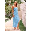 imagePRETTYGARDEN Summer Wedding Guest Dresses for Women 2025 Strapless Tube Ruffle Elegant Dinner Cocktail Long DressLight Blue