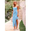 imagePRETTYGARDEN Summer Wedding Guest Dresses for Women 2025 Strapless Tube Ruffle Elegant Dinner Cocktail Long DressLight Blue