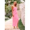 imagePRETTYGARDEN Summer Wedding Guest Dresses for Women 2025 Strapless Tube Ruffle Elegant Dinner Cocktail Long DressLight Pink