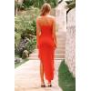 imagePRETTYGARDEN Summer Wedding Guest Dresses for Women 2025 Strapless Tube Ruffle Elegant Dinner Cocktail Long DressOrange