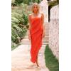 imagePRETTYGARDEN Summer Wedding Guest Dresses for Women 2025 Strapless Tube Ruffle Elegant Dinner Cocktail Long DressOrange