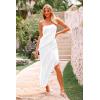 imagePRETTYGARDEN Summer Wedding Guest Dresses for Women 2025 Strapless Tube Ruffle Elegant Dinner Cocktail Long DressWhite