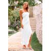imagePRETTYGARDEN Summer Wedding Guest Dresses for Women 2025 Strapless Tube Ruffle Elegant Dinner Cocktail Long DressWhite