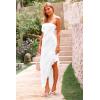 imagePRETTYGARDEN Summer Wedding Guest Dresses for Women 2025 Strapless Tube Ruffle Elegant Dinner Cocktail Long DressWhite