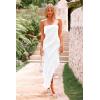 imagePRETTYGARDEN Summer Wedding Guest Dresses for Women 2025 Strapless Tube Ruffle Elegant Dinner Cocktail Long DressWhite