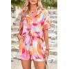 imagePRETTYGARDEN Women Summer 2 Piece Beach Outfits Printed Short Sleeve Tops Lounge Shorts Casual Tracksuit SetPink