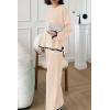 imagePRETTYGARDEN Womens 2 Piece Fall Knit Sweater Set Long Sleeve Tops Wide Leg Pants Sweatsuit Tracksuit Outfit Winter ClothingBeige