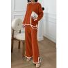 imagePRETTYGARDEN Womens 2 Piece Fall Knit Sweater Set Long Sleeve Tops Wide Leg Pants Sweatsuit Tracksuit Outfit Winter ClothingCaramel