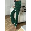 imagePRETTYGARDEN Womens 2 Piece Fall Knit Sweater Set Long Sleeve Tops Wide Leg Pants Sweatsuit Tracksuit Outfit Winter ClothingGreen