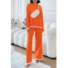 imagePRETTYGARDEN Womens 2 Piece Fall Knit Sweater Set Long Sleeve Tops Wide Leg Pants Sweatsuit Tracksuit Outfit Winter ClothingOrange