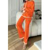 imagePRETTYGARDEN Womens 2 Piece Fall Knit Sweater Set Long Sleeve Tops Wide Leg Pants Sweatsuit Tracksuit Outfit Winter ClothingOrange