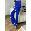 imagePRETTYGARDEN Womens 2 Piece Fall Knit Sweater Set Long Sleeve Tops Wide Leg Pants Sweatsuit Tracksuit Outfit Winter ClothingRoyal Blue