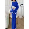 imagePRETTYGARDEN Womens 2 Piece Fall Knit Sweater Set Long Sleeve Tops Wide Leg Pants Sweatsuit Tracksuit Outfit Winter ClothingRoyal Blue