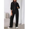imagePRETTYGARDEN Womens 2 Piece Outfits Sweatsuits 2025 Fall Full Zip Sweatshirts Workout Pants Matching Lounge Sets TracksuitsBlack