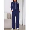imagePRETTYGARDEN Womens 2 Piece Outfits Sweatsuits 2025 Fall Full Zip Sweatshirts Workout Pants Matching Lounge Sets TracksuitsNavy Blue