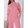 imagePRETTYGARDEN Womens 2 Piece Outfits Sweatsuits 2025 Fall Full Zip Sweatshirts Workout Pants Matching Lounge Sets TracksuitsPink