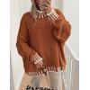 imagePRETTYGARDEN Womens 2025 Fall Oversized Pullover Sweaters Long Sleeve Mock Neck Chunky Knit Jumper Tops Winter ClothingBrick Red