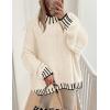 imagePRETTYGARDEN Womens 2025 Fall Oversized Pullover Sweaters Long Sleeve Mock Neck Chunky Knit Jumper Tops Winter ClothingWhite