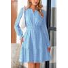 imagePRETTYGARDEN Womens 2025 Long Sleeve Mini Dress Eyelet V Neck A Line Casual Elegant Holiday Wedding Guest Party DressesLight Blue